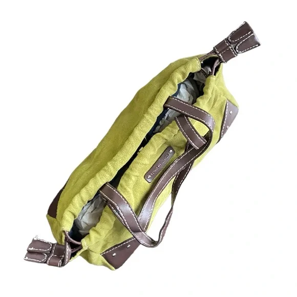 Tommy Hilfiger Vintage Green Suede Cinch Purse - Picture 7 of 13